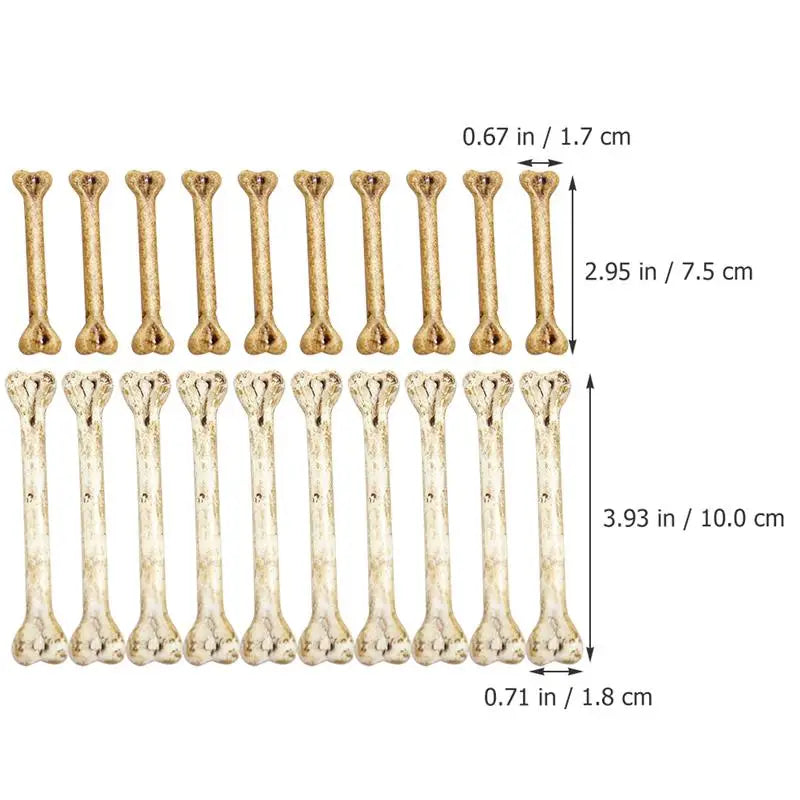 20pcs Highly Halloween Toys Multi-functional Fake Bones DIY Hanging Bone Charm Halloween Prop Halloween Bones for DIY