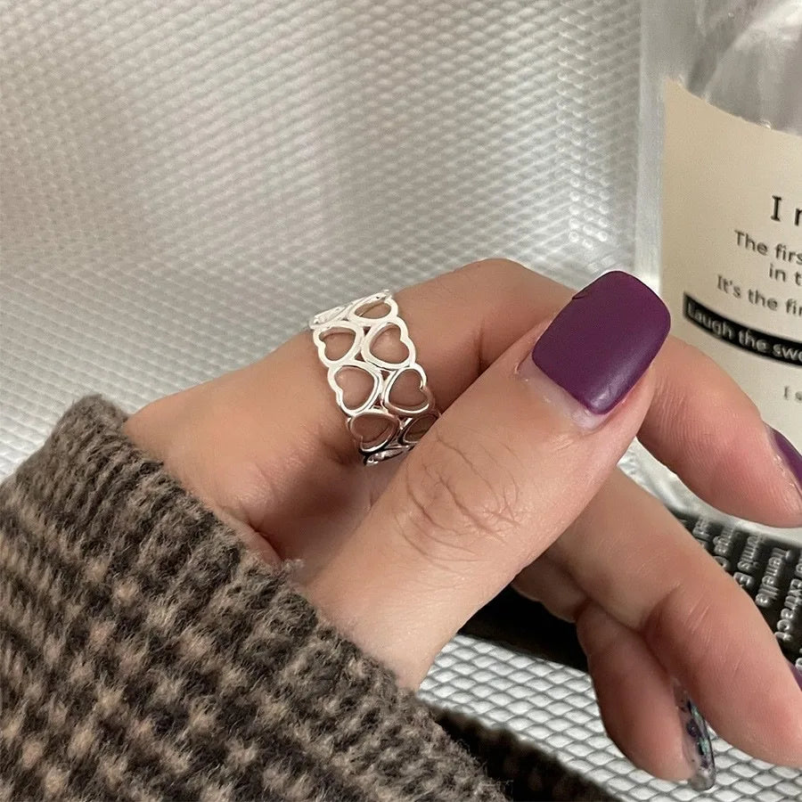 Bestselling 925 Sterling Silver Flower Shaped Hollow Design With Sparkling Zircon Star Ring Suitable For Women's Jewelry