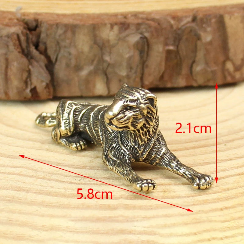 Antique Miniature Animal Ornaments Figurines Vintage Brass Mini Animals Statue Desk Ornaments Home Feng Shui Decor Crafts