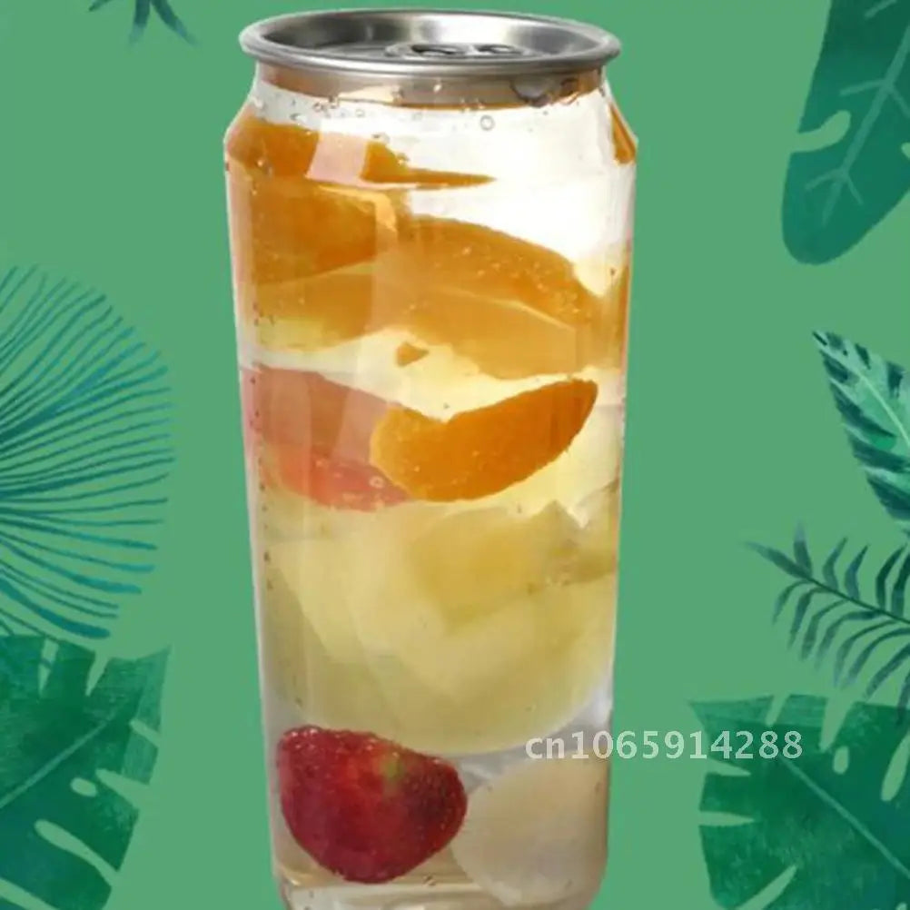 10PCS Food Containers PET Bottle Disposable Juice Bottles Beverage Empty Cold Can Juice Container Storage Bottles