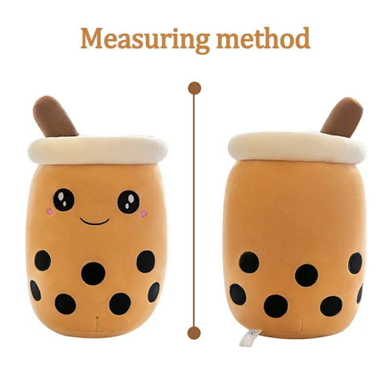 24CM Cute Stuffed Boba Plush Bubble Tea Real-life Bubo Food Milk Cup Plushie Pillow Soft Kawaii Plush Toys Gifts for Kids Baby