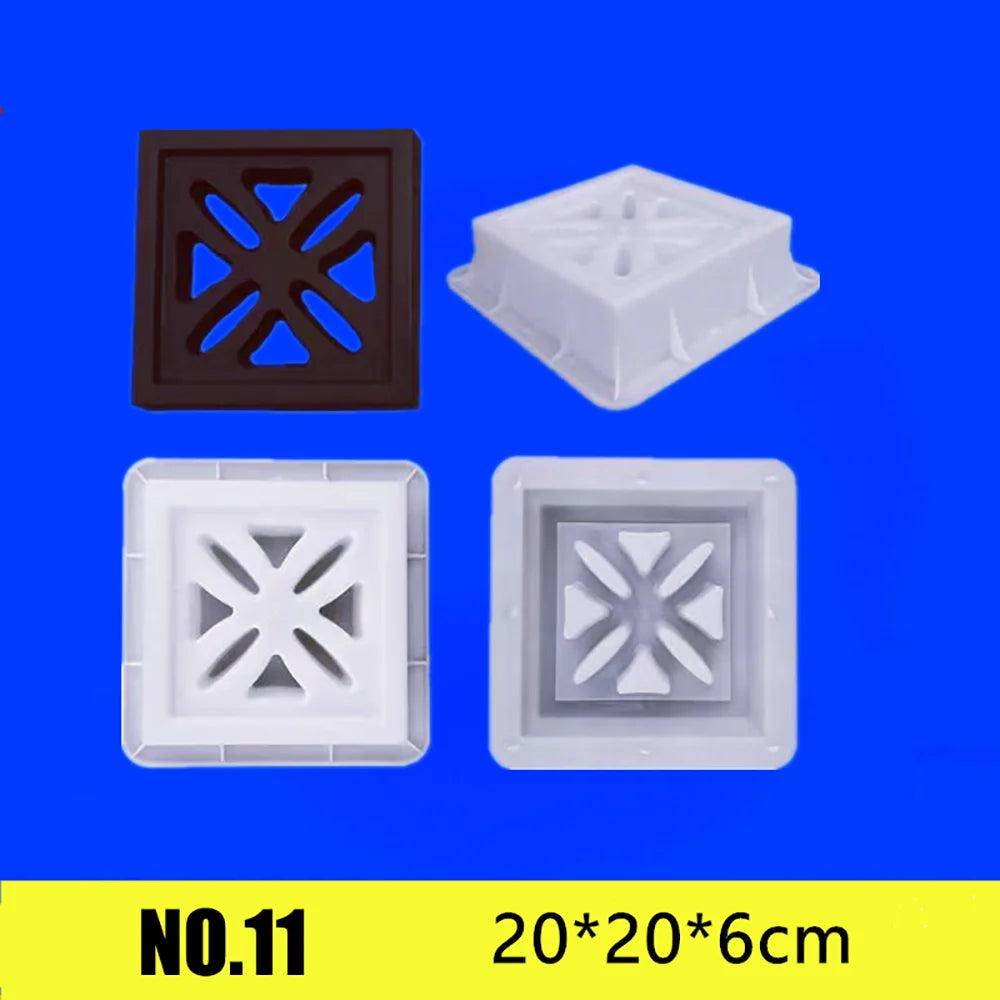 Home Garden Floor Road Cement Hollow Brick Path Mold  Reusable DIY Plastic Decorative Openwork Garden Background Wall Mold