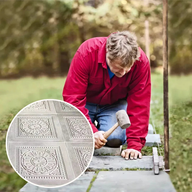 Beautiful Petal Cement Mold DIY Walkway Stepping Stones Cement Paving Mould For Garden Road Courtyard Reusable Mold For Concrete