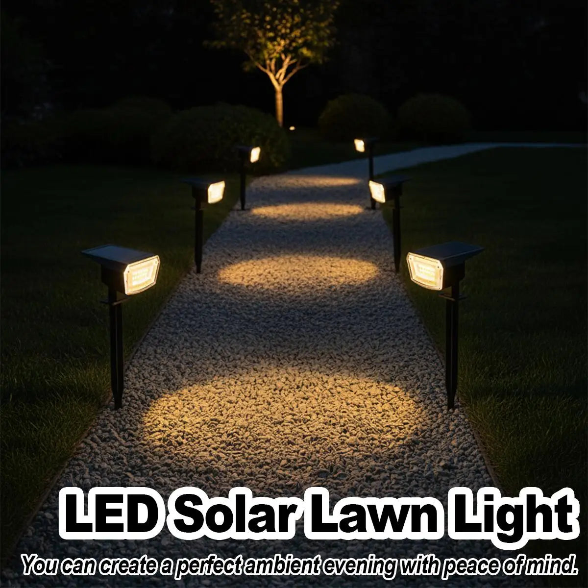 Solar Led Spotlight Landscape Lamp Powered Lights Warm White Fence Lamps Outdoor Yard Decorations Waterproof Dusk To Dawn Garden