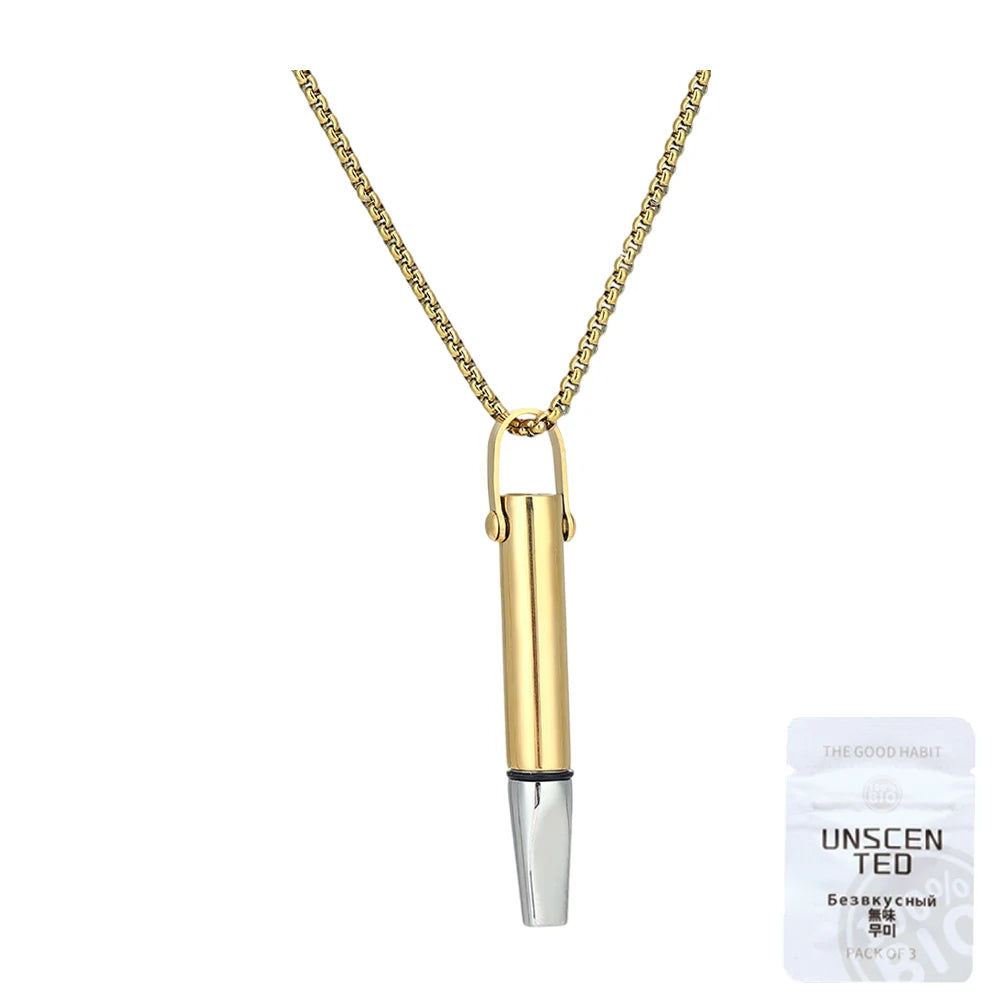 Breathing Necklace with Filter Cotton Quitting Smoking Meditation Pendant Wear Resist Quit Smoking Necklace Stop Smoking Aids