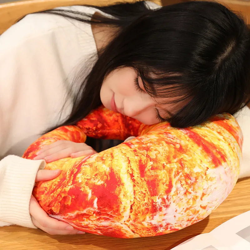 Creative French Bread Plush Pillow Stuffed Baguette Croissant Hotdog Plushie Peluche Party Prop Decor Sleeping Companion Cushion