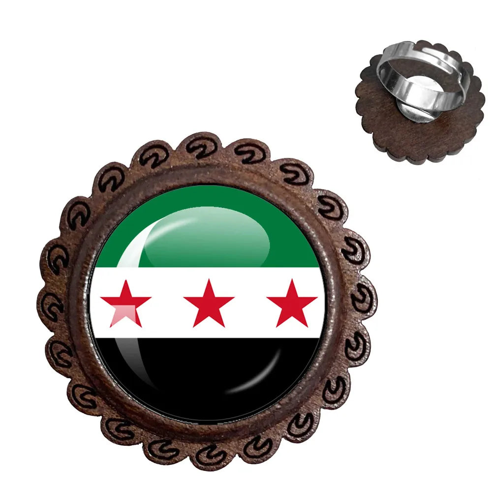Syria National Flag Glass Cabochon Pendant Keychain Metal Keychain Fashion For Women Men Charm Handmade Car Keyring Jewelry Gift