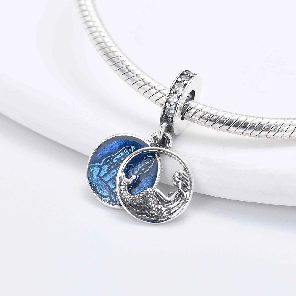 New 925 Sterlling Silver Elegant Blue Ocean Mermaid Koi Crab Charm Pendant Fit Original Bracelet DIY Women Jewelry Accessories