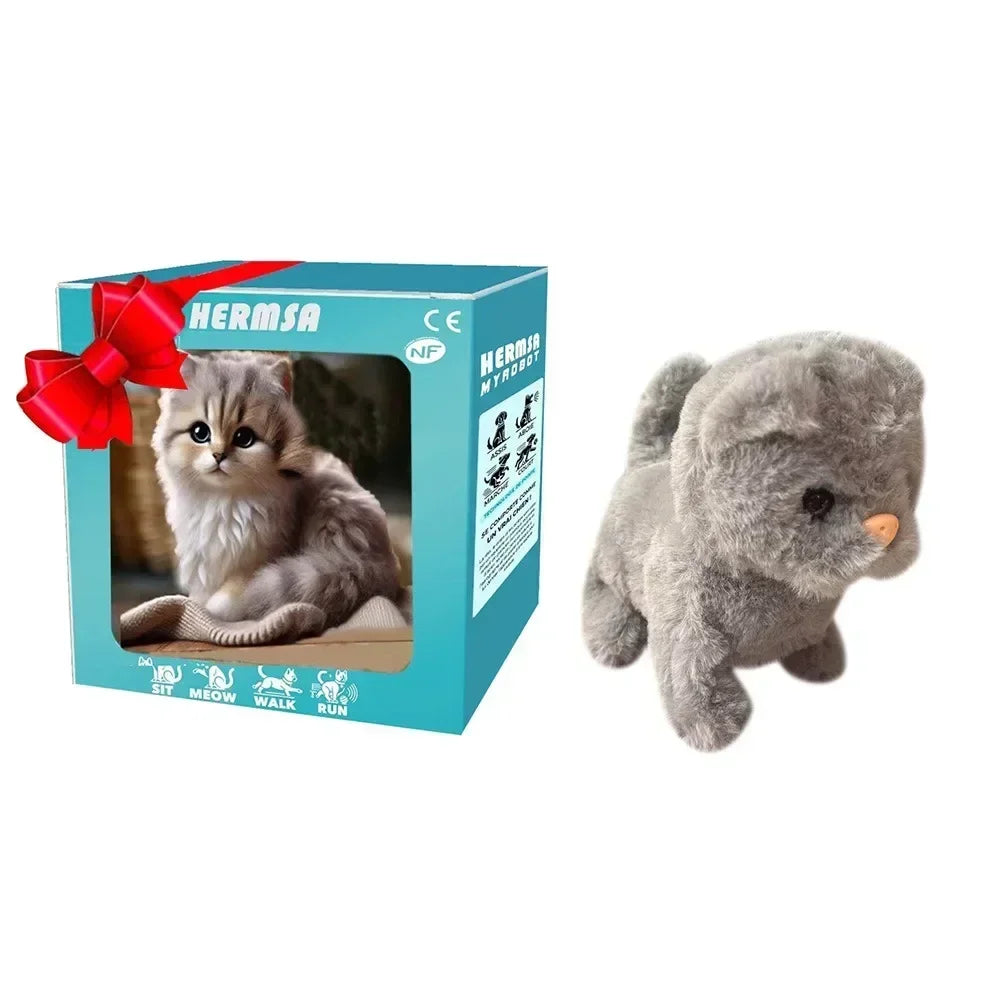 New Cute Plush Robot Puppy Interactive Walking Simulated Puppy Barking Tail Wagging Puppy Plush Toy Chilren(Without Battery)