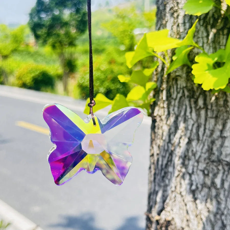 Crystal Hanging Butterfly Dolphin Prism Suncatcher Butterfly Sun Catcher for Window Garden  Indoor Outdoor Home Christmas Decor
