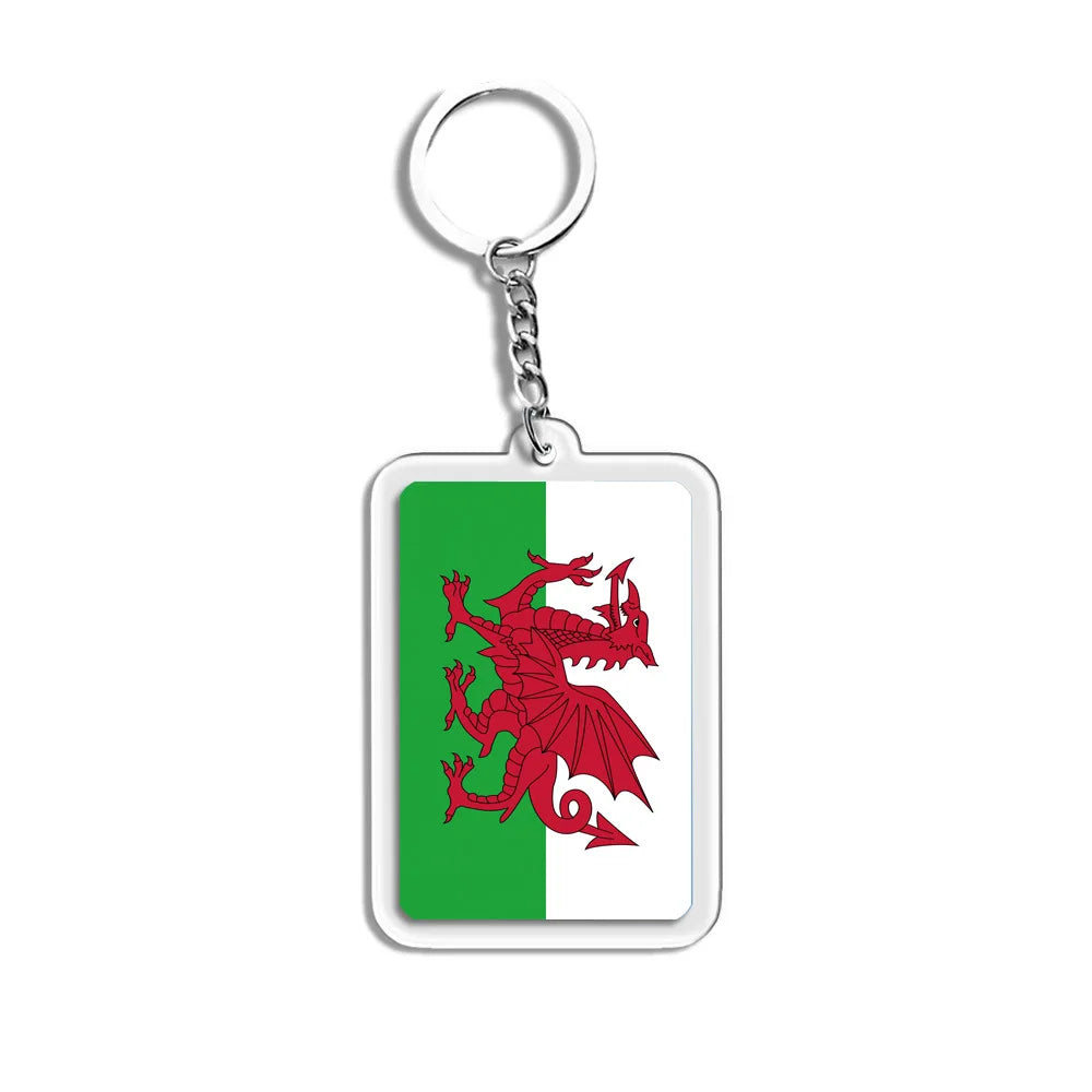 National Flag Keychain Serbia Spain Argentina USA Brazil France Portugal Denmark Poland Tunisia Flags Football Keyring Gifts