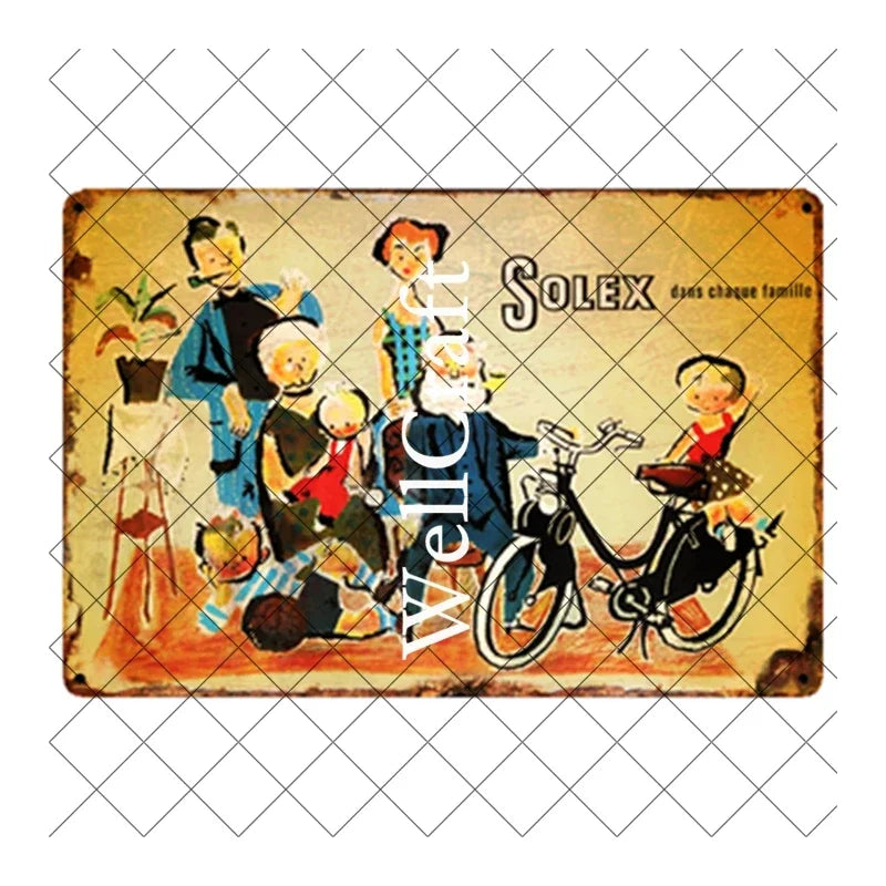 [ WellCraft ] Bicycle Velosolex Tin Signs Retro Bike Wall Plaque Pub Decor WX-11 vintage decor  home decor  room decor