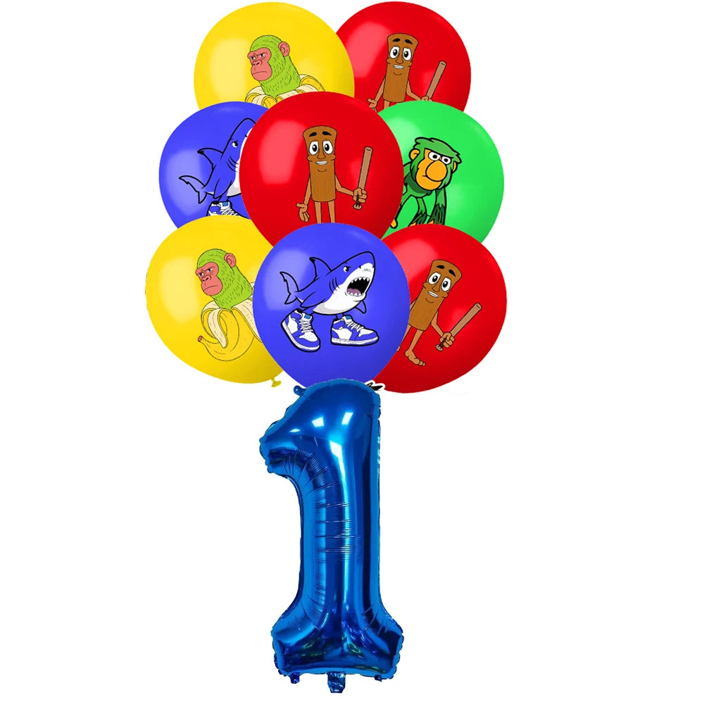 New Italian Brainrot Tablecloth Decorations Tung Tung Sahur Tralalo Theme Table Cover Tableware Set for Kids Birthday Party Gift