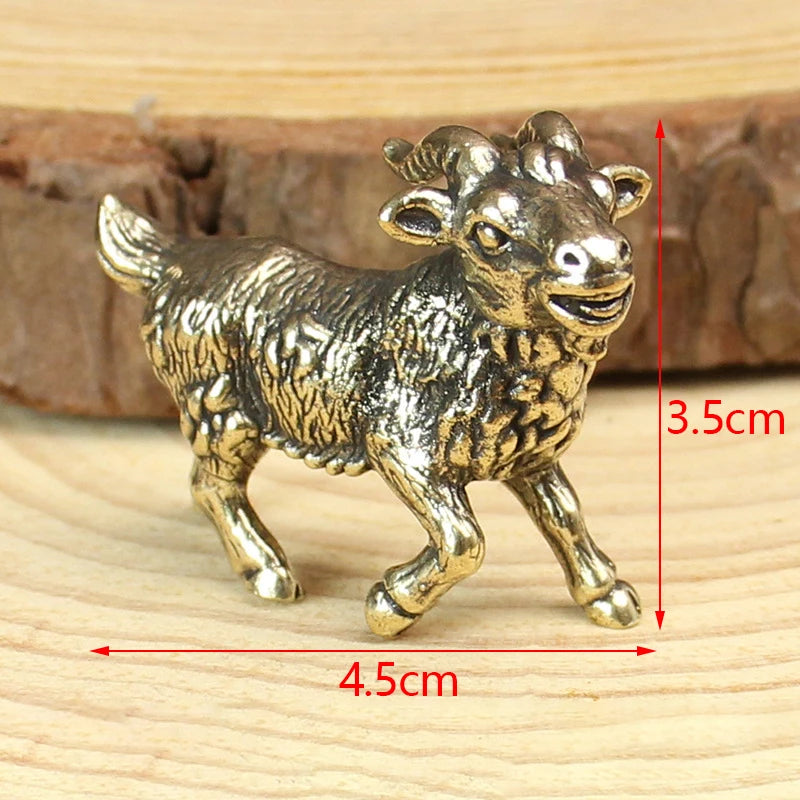 Antique Miniature Animal Ornaments Figurines Vintage Brass Mini Animals Statue Desk Ornaments Home Feng Shui Decor Crafts