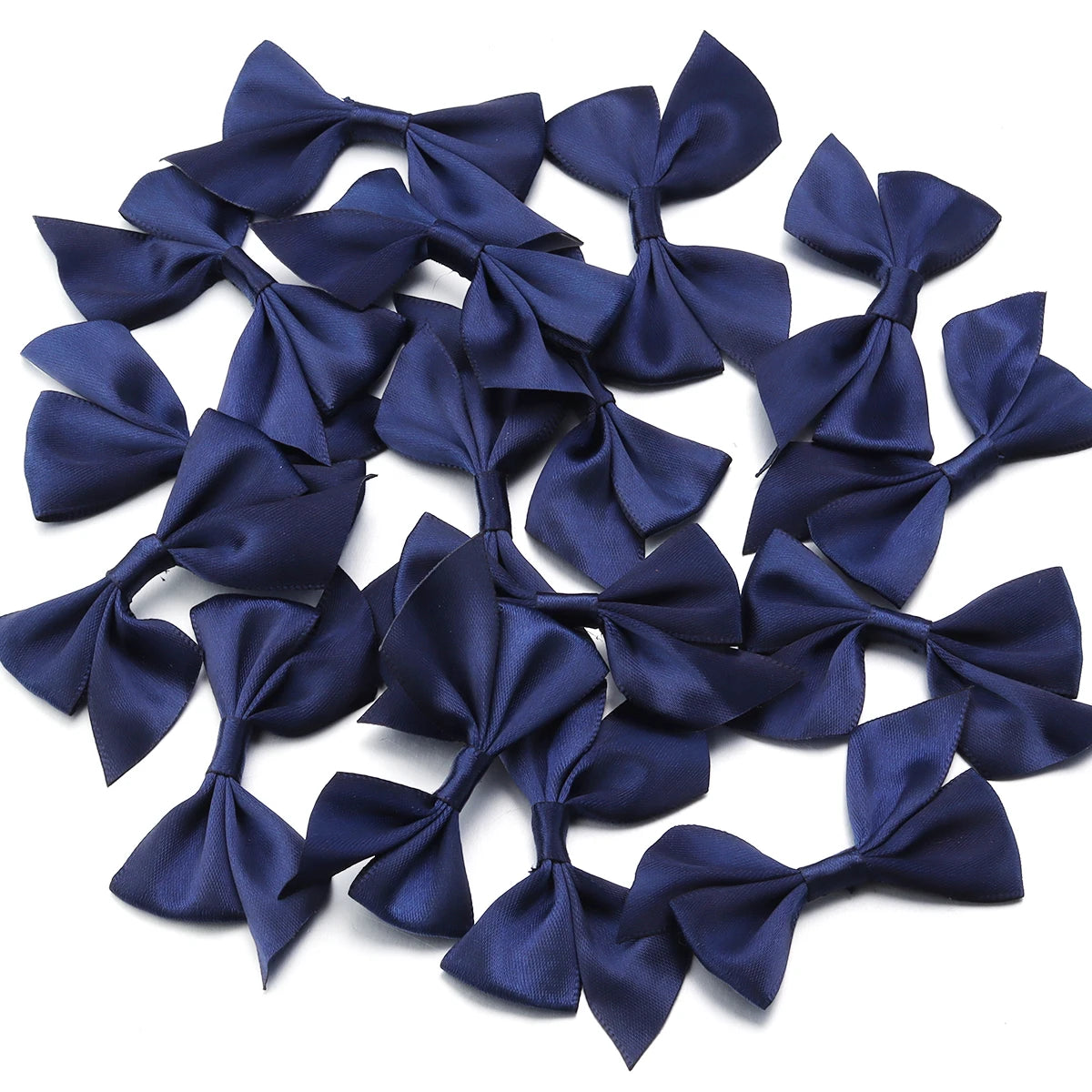 20Pcs/Lot 4cmx7cm Ribbon Width 2.5cm Polyester Satin Handmade Ribbon Bows For DIY Sewing Crafts Bouquets Party Christmas Decor