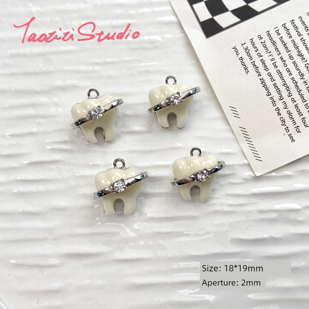 Sweet Cool Black Pink Sexy Liquid Alloy Pendant DIY Handmade Beaded Material Bracelet Necklace Ornament Bead Accessories