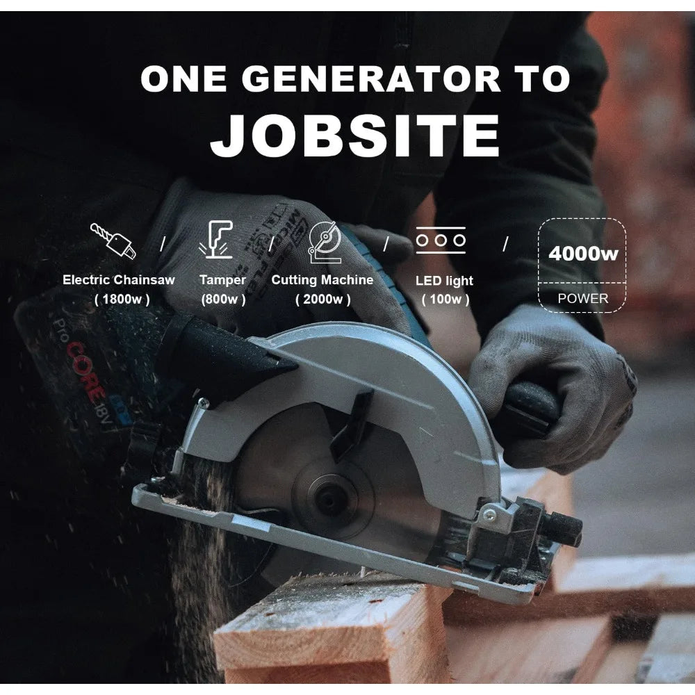 DK Upgraded Version 4000W Inverter Generator, Open Frame & Lighter Design, EPA Compliance, 30 Amps, for Outdoor Backup Camping J