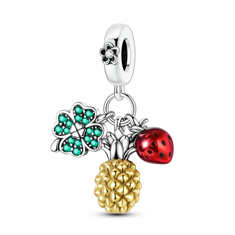 Original Charms Bead 925 Sterling Silver Inlaid Zirconium Bowknot Love Heart Balloon Pendants Fit Bracelet DIY Jewelry Marking