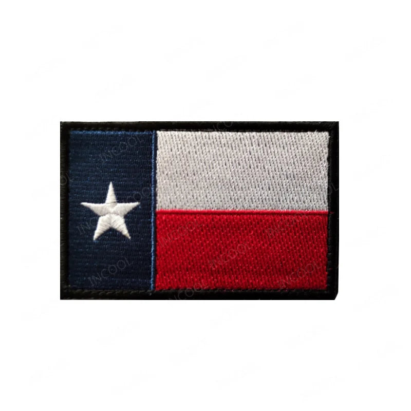 State of Texas Flag Full Embroidery Patches PVC Rubber Appliques TX Lone Star Tactical Decoration Badges For Clothing Backpack