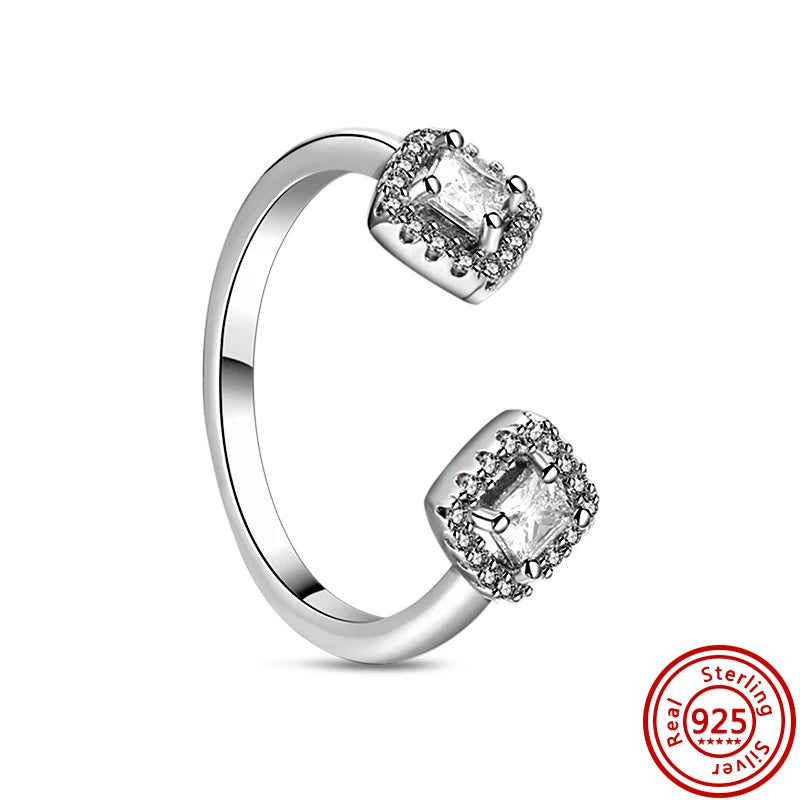 Hot Version Adjustable Ring 925 Silver Moon Dragonfly Leaf Rose Pink Popular Zircon Fit Ring Feminine Charm Jewelry Gift