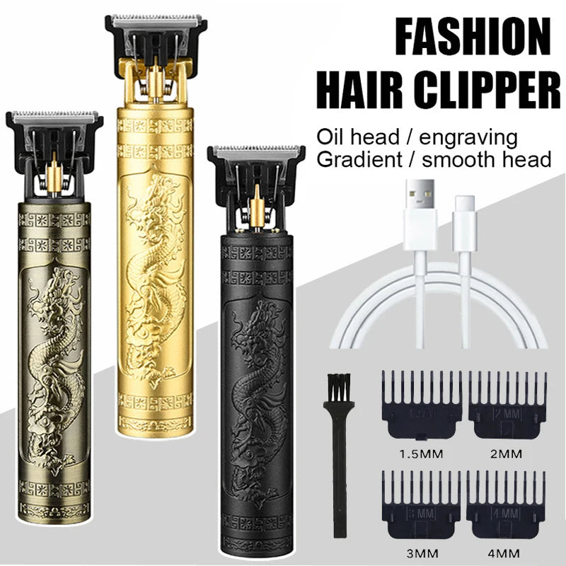 Portable Hair Cutting Machine T9 Vintage Hair Clipper USB Fast Charging Shaver Barber Cordless Hair Trimmer For Men's Barbe