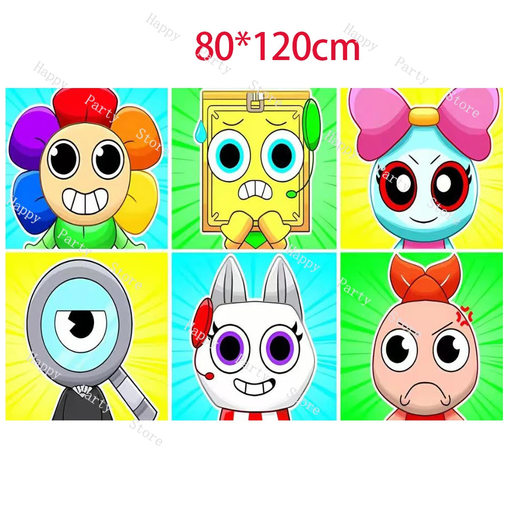 Dandy's World Birthday Party Decoration Split Sales Balloon Backdrop Cake Topper Dandy's World Birthday Party Supplies