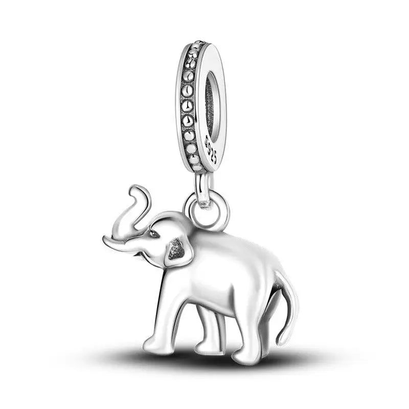 New 925 Sterling Silvering Panda Elephant Porker Charm Of 925 Chain Beaded Fit Original Pendant Bracelet DIY Ladies Jewelry