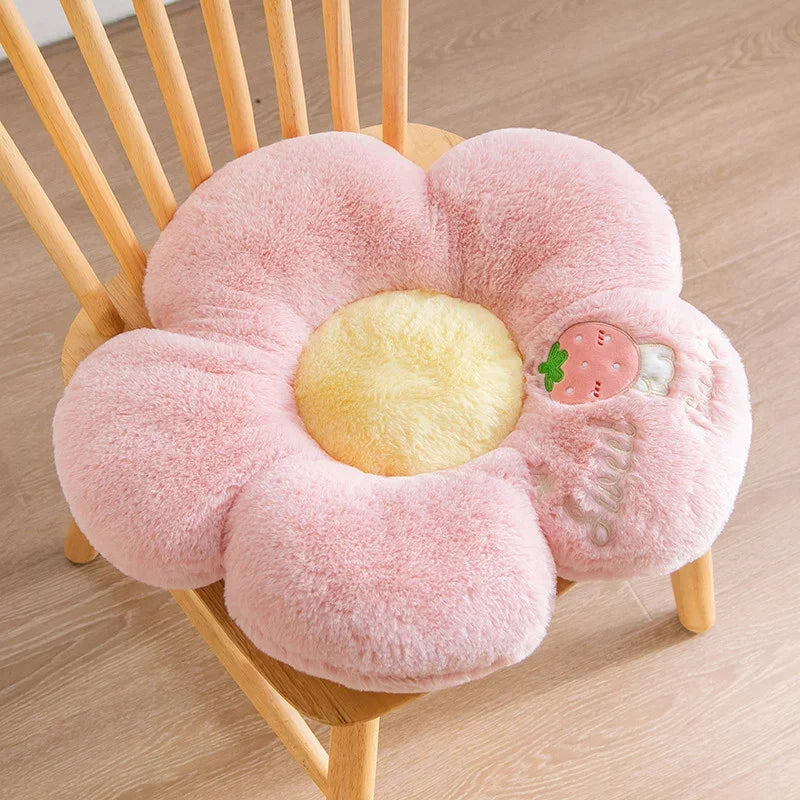 Long Plush Flower Shape Sofa Decor Cushion Stuffed Pink Peach Blossom Flower Baby Floor Playmat Birthday gift Office Seat Pillow