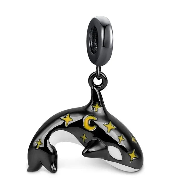 New 925 Sterling Silver Charm Fit Original Bracelet Accessories Women Jewelry Blue Ocean Series Octopus Dolphin Ship Lighthouse