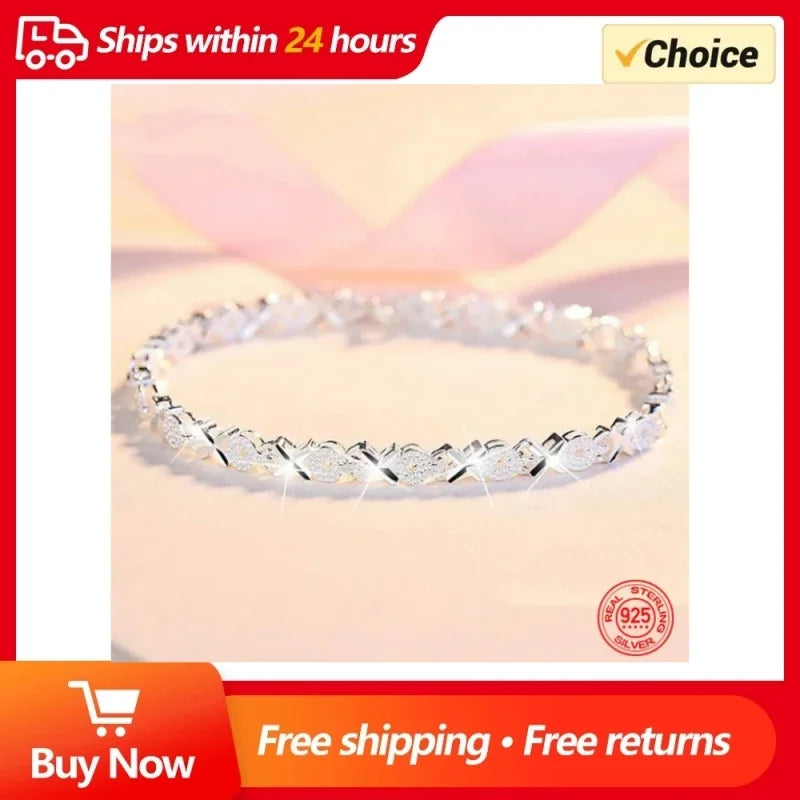 High Quality 925 Sterling Silver Fashion Multiple Styles Bracelet Chain For Women Fashion Wedding Party Beautiful Jewelry Gift