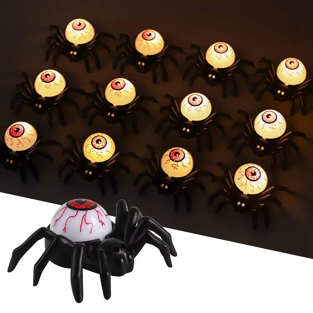 Spider Eye Light LED Candle Light Plastic Spider Skull Light Halloween Decoration Bar Ghost House Party Decoration Horror Prop