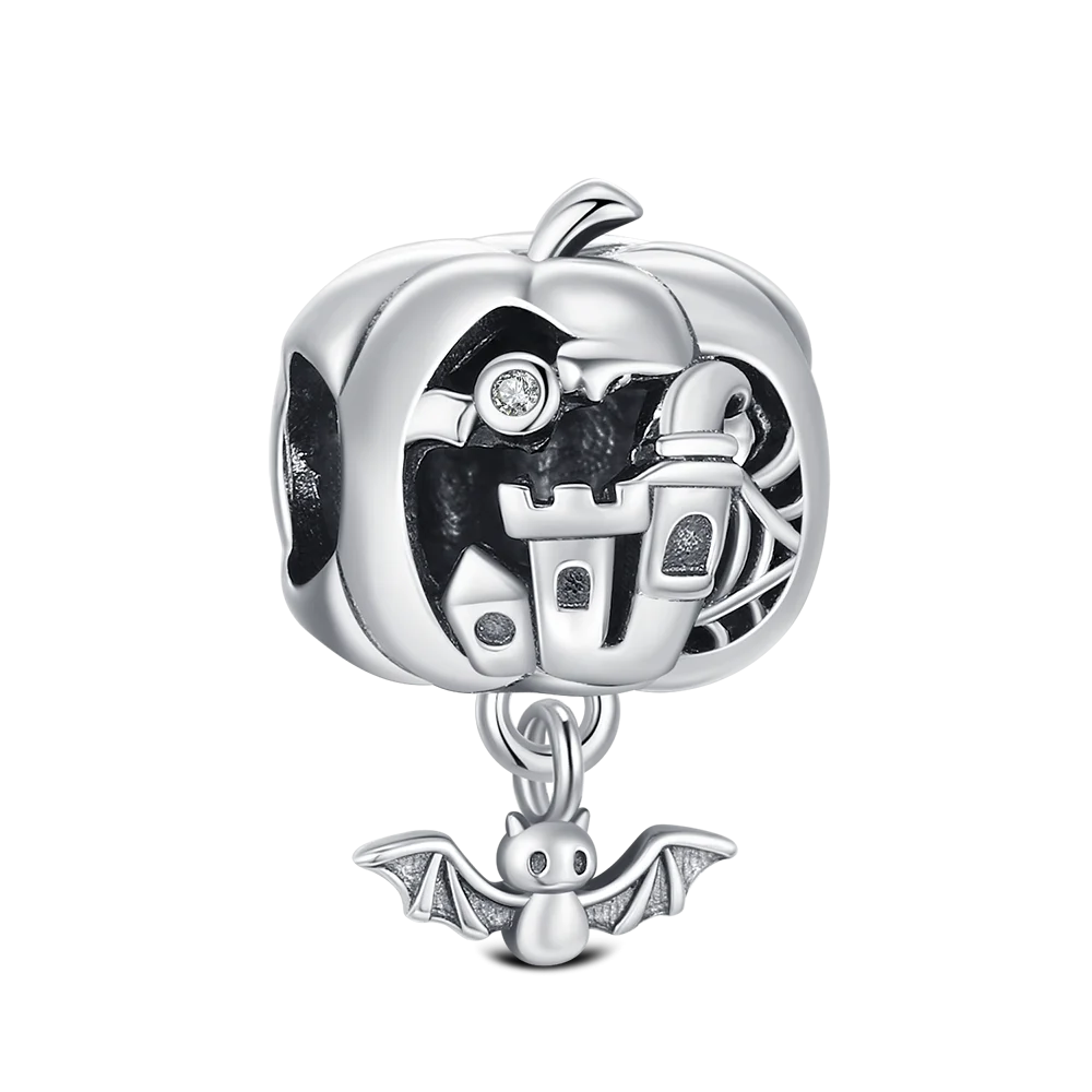 925 Sterling Silver Halloween Charm Ghost Pumpkin Charms Jewelry Making For Women Men DIY Bracelet Halloween Party Jewelry Gift