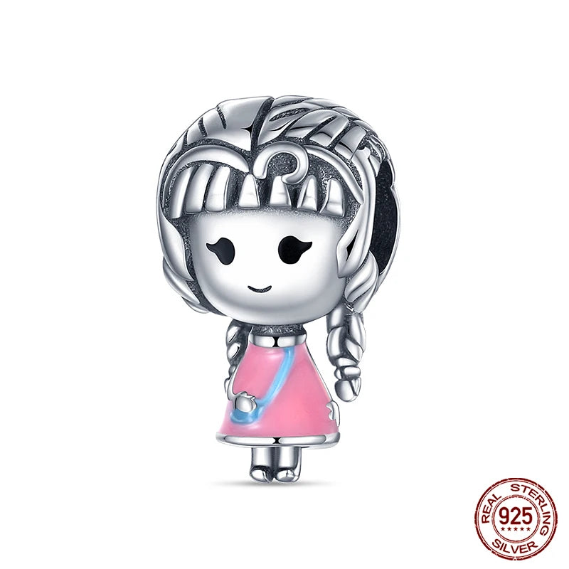 new in Real 925 Sterling Silver Boys and Girls Bicycle Charms Beads Fit Qikaola 925 Original Bracelets Fine DIY Jewelry Making