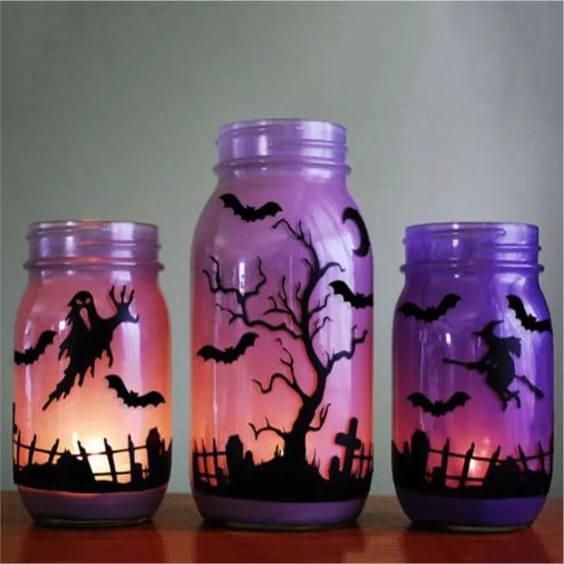 10 Sheets 480pcs Mini Halloween Bat Stickers Black Cute Kawaii Halloween Sticker DIY Cup Stationery Sticker Home Halloween Decor