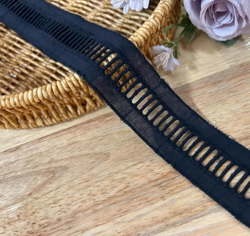 Novelty 3 Meters Clothes Laciness Accessories High Quality Pink Blue Red Cotton Cloth Embroidery Lace Trim 3.3cm Width