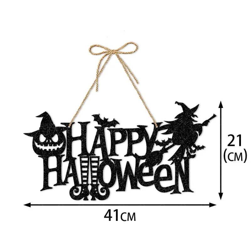 Halloween Party Door Decorations Horror Pumpkin Ghost Bat Hanging Pendent paper Sign for Home Halloween Festival Party Decor