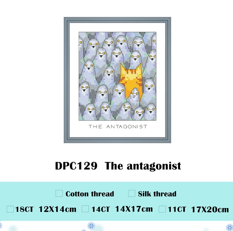 The imposter insomniac cross stitch package cartoon 18ct 14ct cloth cotton thread embroidery DIY handmade needlework