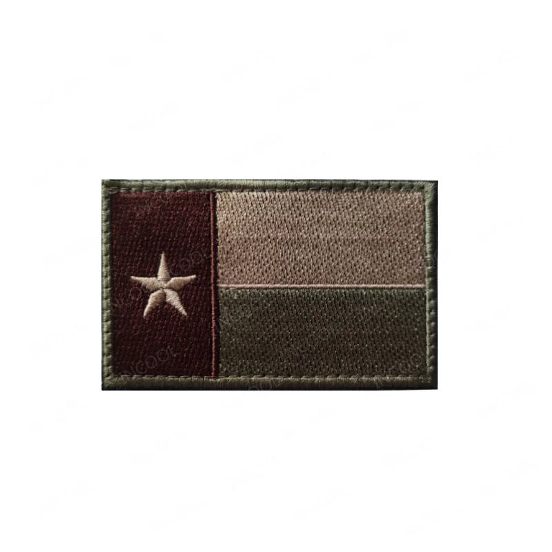 State of Texas Flag Full Embroidery Patches PVC Rubber Appliques TX Lone Star Tactical Decoration Badges For Clothing Backpack