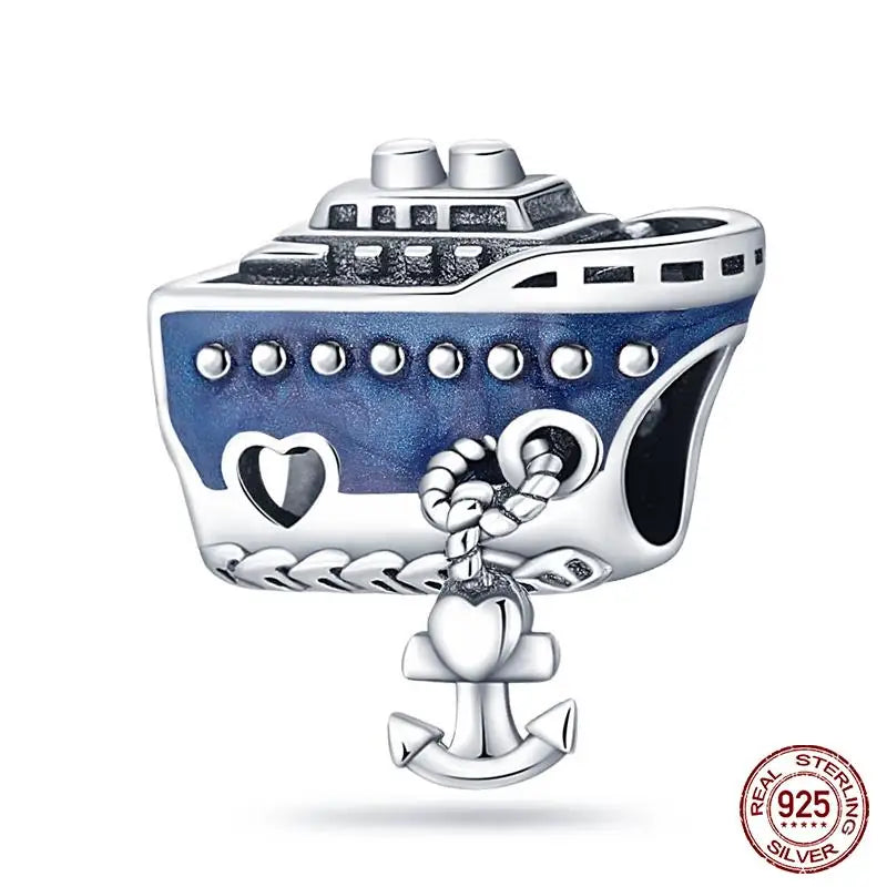 Original Ocean Series Fit 3mm Bracelet 100% Authentic 925 Sterling Silver Turtle Crab Mermaid Charm Beads DIY Jewelry Gift