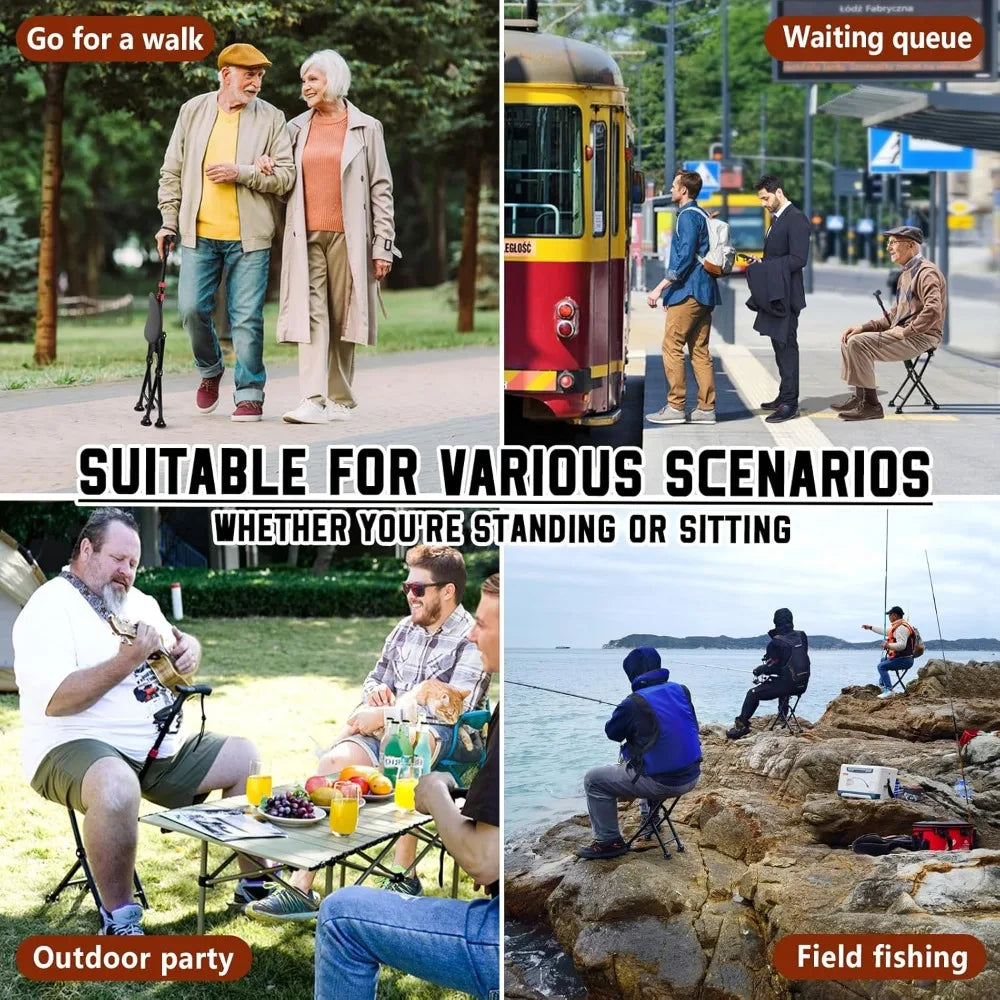 Hold 400 lbs Folding Canes with Seat, Allows Durability While Walking and Convenience for Sitting fast speed , free delivery