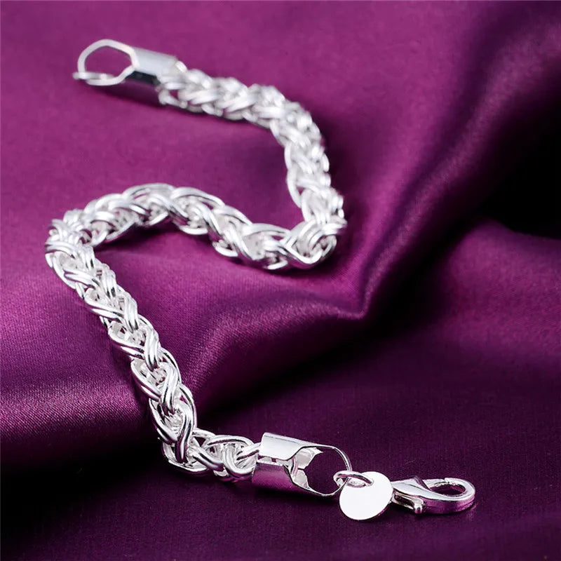 Wholesale 925 Sterling Silver Bracelets Jewelry Chain Women Lady Men 6mm 4MM High Quality Valentine Gift Beautiful Factory Price