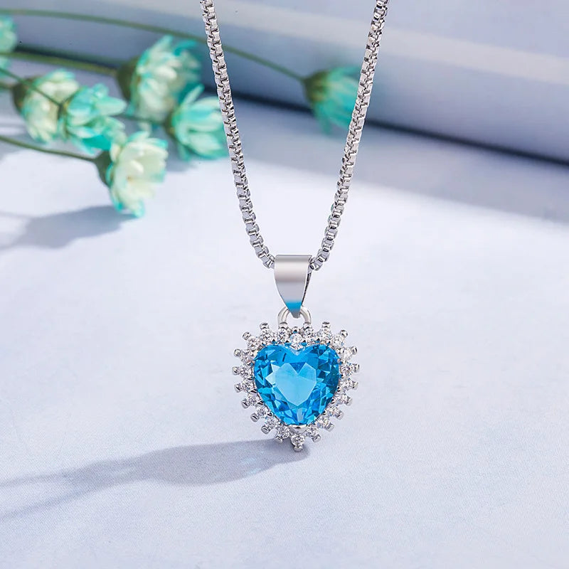 925 Sterling Silver Necklace Pendant Zircon High Quality Chain For Women Luxury Fashion Wedding Engagement Jewelry Party Gifts