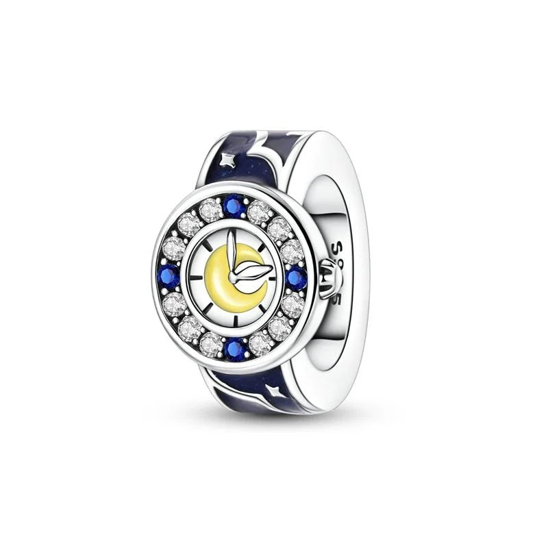 Hot Sale Original 925 Sterling Silver Star & Moon Charms Earrings Ring Beads Pendant Fit Bracelet Necklace DIY Fine Jewelry Gift