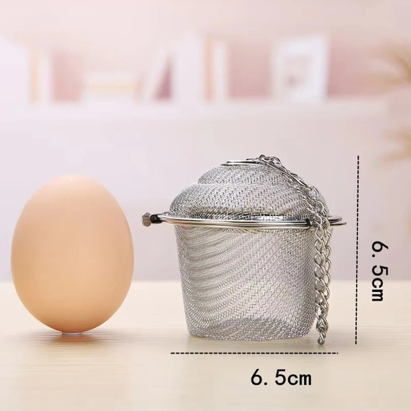 Herbal Ball Tea Spice Strainer Durable Silver Reusable Stainless Mesh Teakettle Locking Tea Filter Infuser Spice Kitchen 5 Sizes