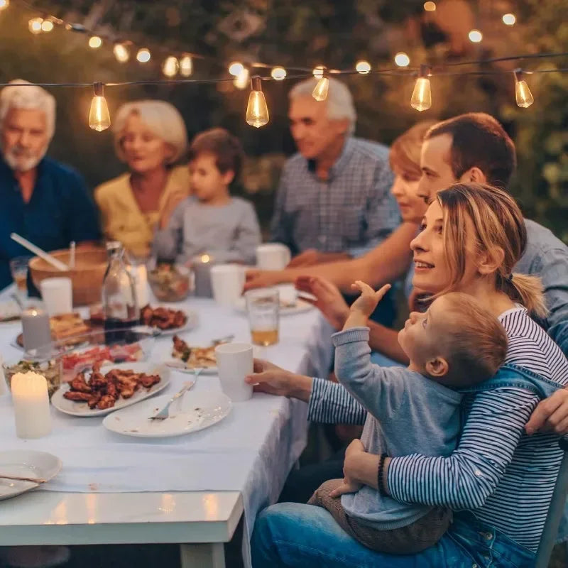 Outdoor String Lights 25FT Patio Lights ST38 LED Bulbs Vintage Edison String Lights for Outside Waterproof Lights for Halloween