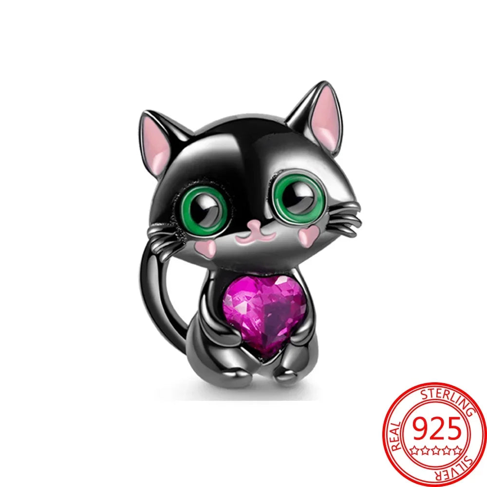 Original 925 Sterling Silver Halloween Charms Pumpkin Skull Witch Ghost Bead Earrings Pendant Fit Bracelet Necklace Jewelry