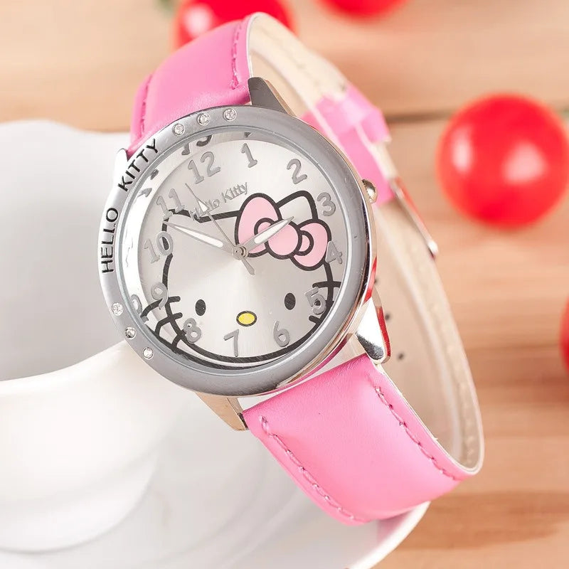 Sanrio Hello Kitty Watchwatch Cartoon Girl Watches Waterproof Simple Watch Kawaii Anime Clock Woman Quartz Watche Gift Clock