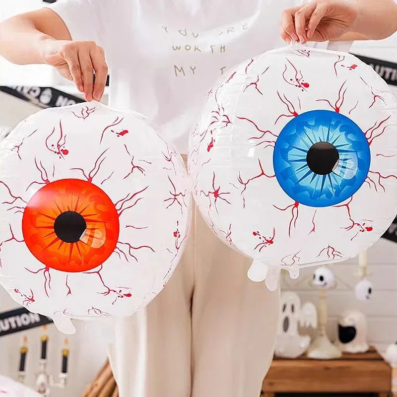4D Halloween Eyeball Balloons Scary Bloodshot Eyeballs Foil Inflatable Balloon for Home Garden Halloween Party Decoration Props