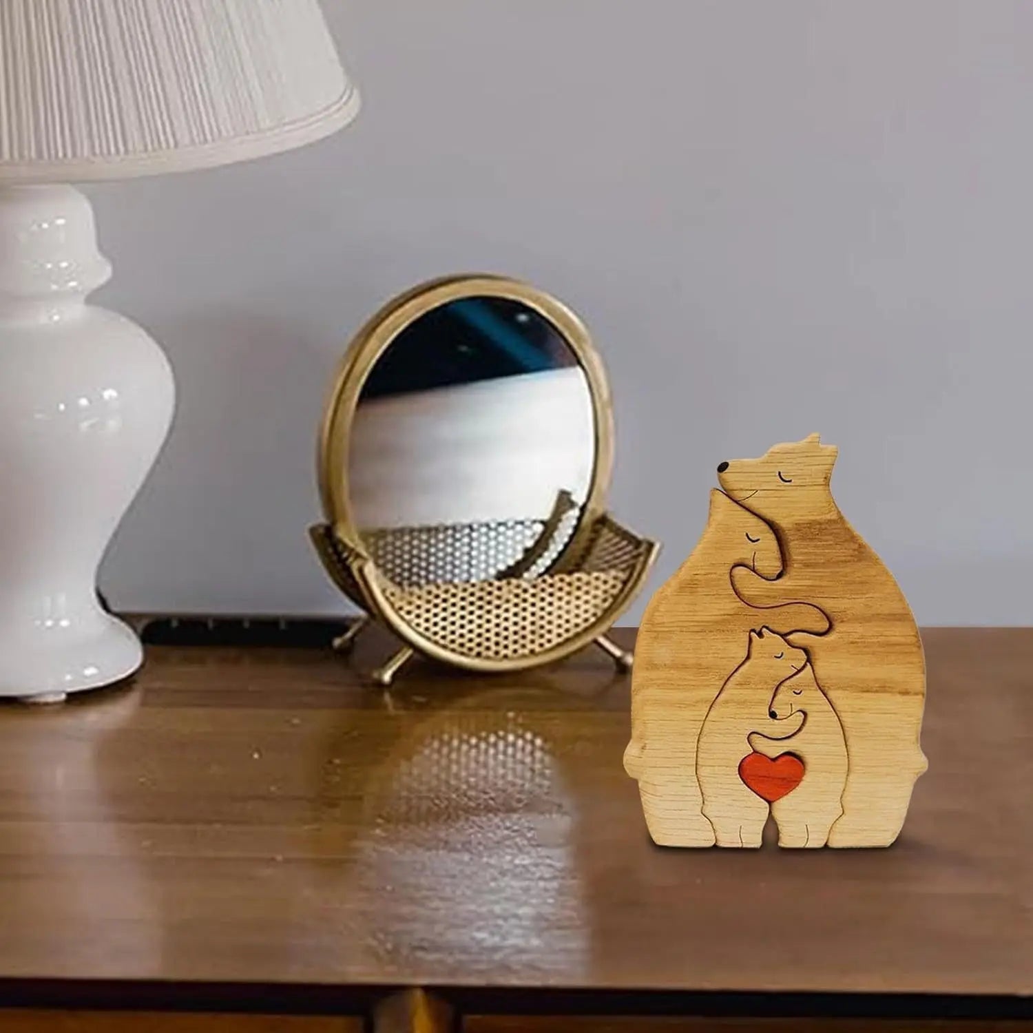 Custom Name Wooden Bear Home Art Puzzle Personalized Birthday Gift Art Puzzle Home Decor Christmas Thanksgiving Mom Home Gifts