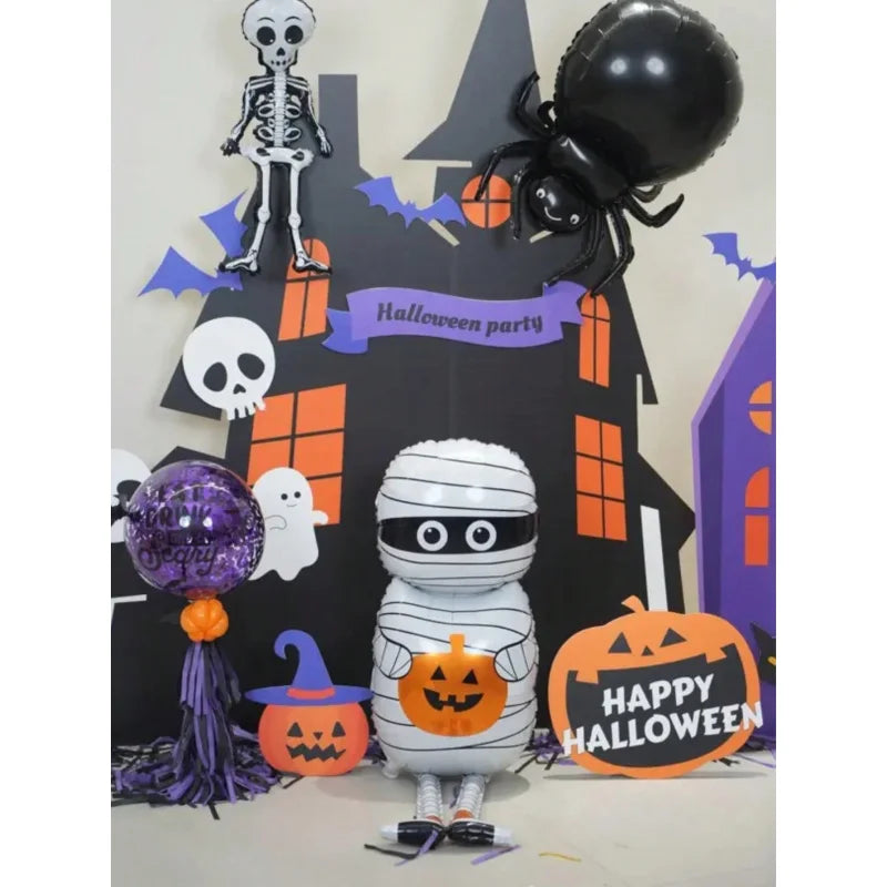 46*17in Halloween Bandage Pumpkin Mummy Balloons, Scary Party Decorations, Spooky Halloween Supplies, Perfect for Horror Parties